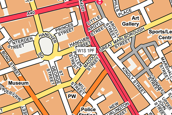 W1S 1PF map - OS OpenMap – Local (Ordnance Survey)