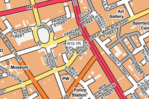 W1S 1PL map - OS OpenMap – Local (Ordnance Survey)