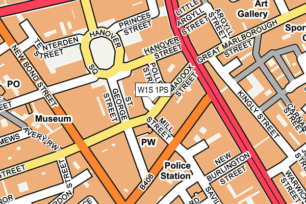 W1S 1PS map - OS OpenMap – Local (Ordnance Survey)