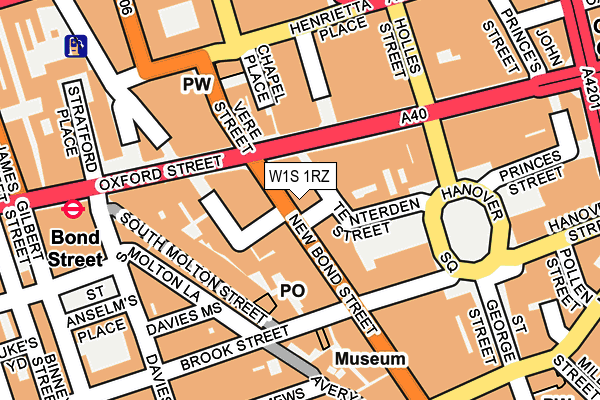 W1S 1RZ map - OS OpenMap – Local (Ordnance Survey)