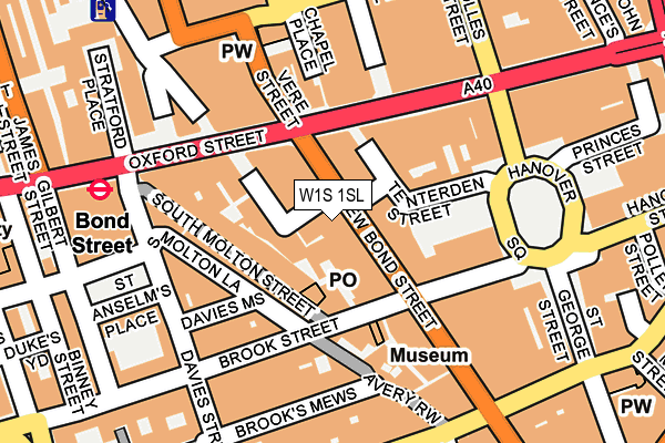 W1S 1SL map - OS OpenMap – Local (Ordnance Survey)