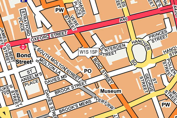 W1S 1SP map - OS OpenMap – Local (Ordnance Survey)