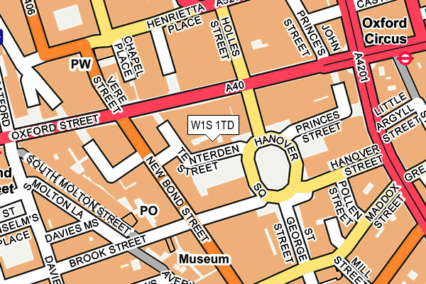 W1S 1TD map - OS OpenMap – Local (Ordnance Survey)
