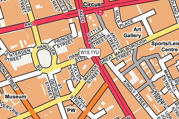 W1S 1YU map - OS OpenMap – Local (Ordnance Survey)