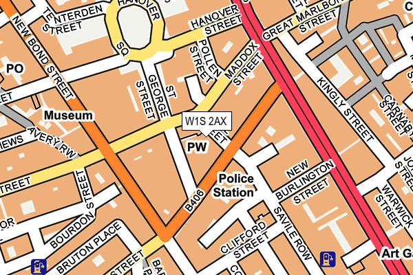 W1S 2AX map - OS OpenMap – Local (Ordnance Survey)