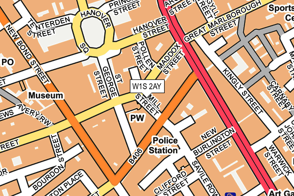 W1S 2AY map - OS OpenMap – Local (Ordnance Survey)