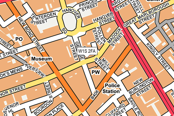 W1S 2FA map - OS OpenMap – Local (Ordnance Survey)
