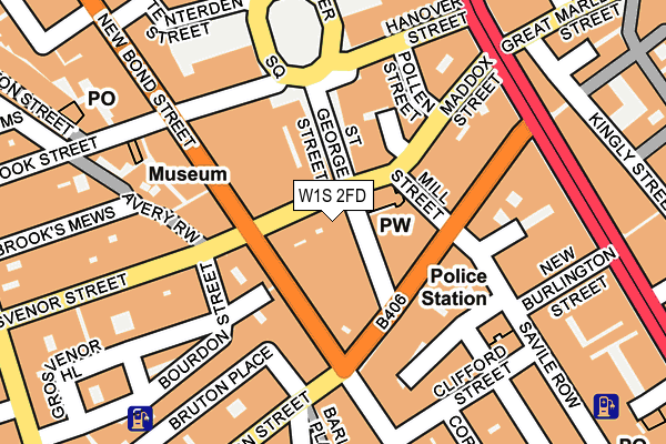 W1S 2FD map - OS OpenMap – Local (Ordnance Survey)