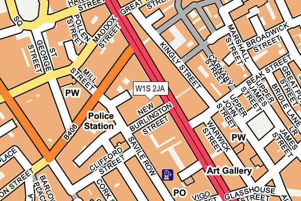 W1S 2JA map - OS OpenMap – Local (Ordnance Survey)