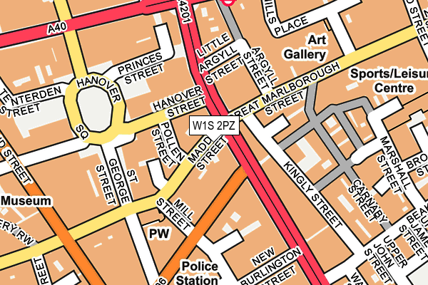 W1S 2PZ map - OS OpenMap – Local (Ordnance Survey)