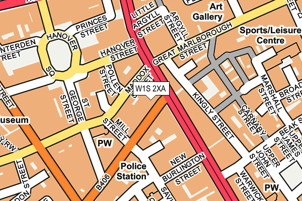 W1S 2XA map - OS OpenMap – Local (Ordnance Survey)