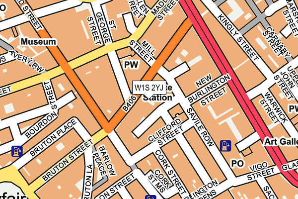 W1S 2YJ map - OS OpenMap – Local (Ordnance Survey)
