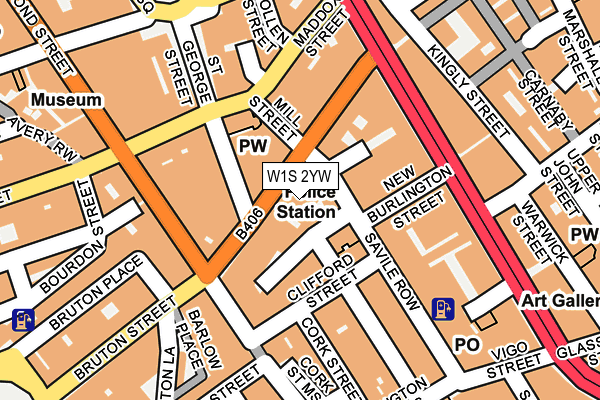 W1S 2YW map - OS OpenMap – Local (Ordnance Survey)