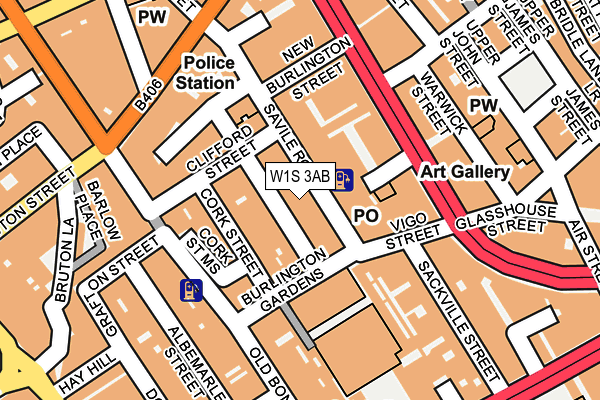 W1S 3AB map - OS OpenMap – Local (Ordnance Survey)