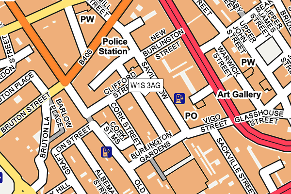 W1S 3AG map - OS OpenMap – Local (Ordnance Survey)