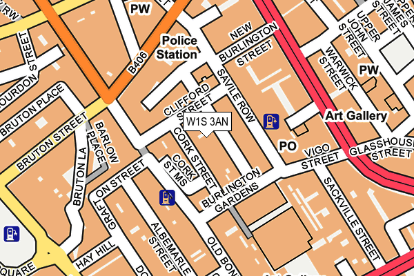 W1S 3AN map - OS OpenMap – Local (Ordnance Survey)