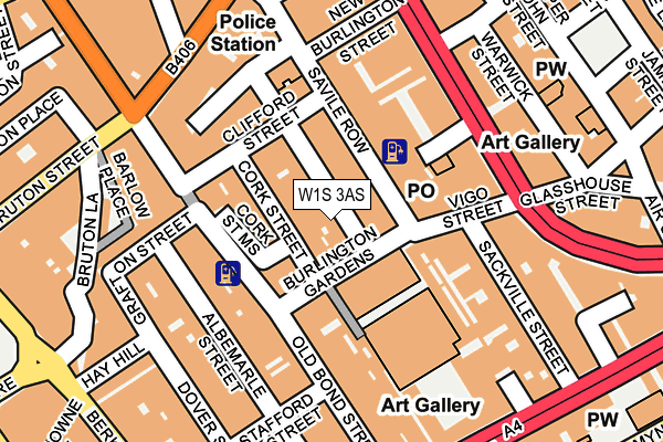 W1S 3AS map - OS OpenMap – Local (Ordnance Survey)