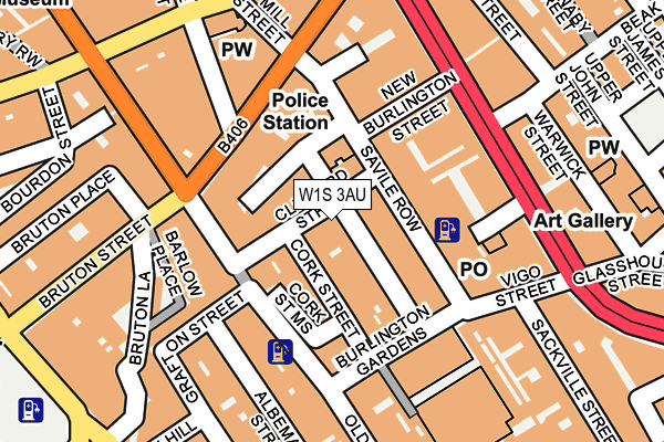 W1S 3AU map - OS OpenMap – Local (Ordnance Survey)