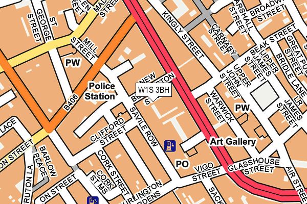 W1S 3BH map - OS OpenMap – Local (Ordnance Survey)