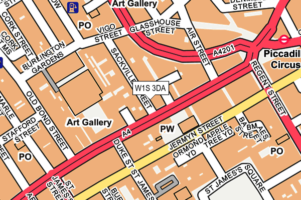 W1S 3DA map - OS OpenMap – Local (Ordnance Survey)