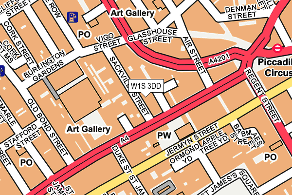 W1S 3DD map - OS OpenMap – Local (Ordnance Survey)