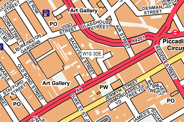 W1S 3DE map - OS OpenMap – Local (Ordnance Survey)