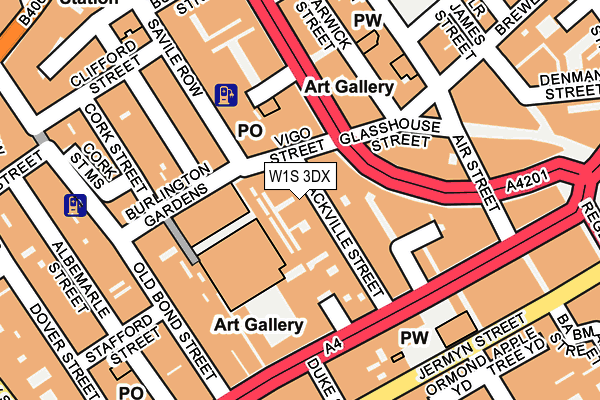 W1S 3DX map - OS OpenMap – Local (Ordnance Survey)