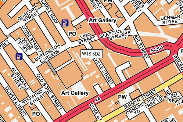 W1S 3DZ map - OS OpenMap – Local (Ordnance Survey)
