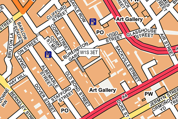 W1S 3ET map - OS OpenMap – Local (Ordnance Survey)