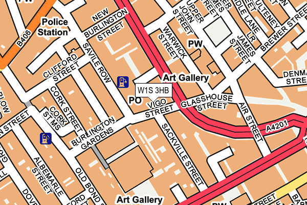 W1S 3HB map - OS OpenMap – Local (Ordnance Survey)