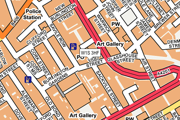 W1S 3HF map - OS OpenMap – Local (Ordnance Survey)