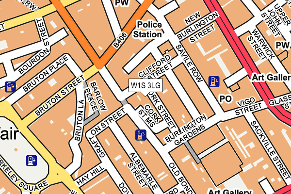 W1S 3LG map - OS OpenMap – Local (Ordnance Survey)