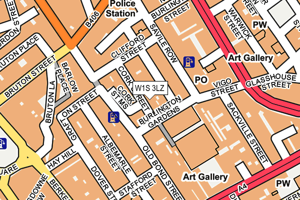 W1S 3LZ map - OS OpenMap – Local (Ordnance Survey)