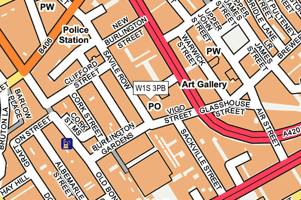 W1S 3PB map - OS OpenMap – Local (Ordnance Survey)