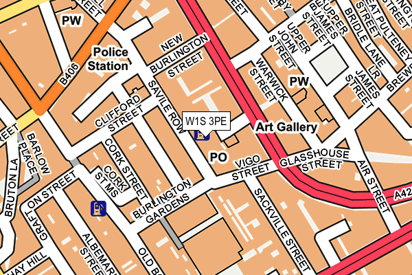 W1S 3PE map - OS OpenMap – Local (Ordnance Survey)