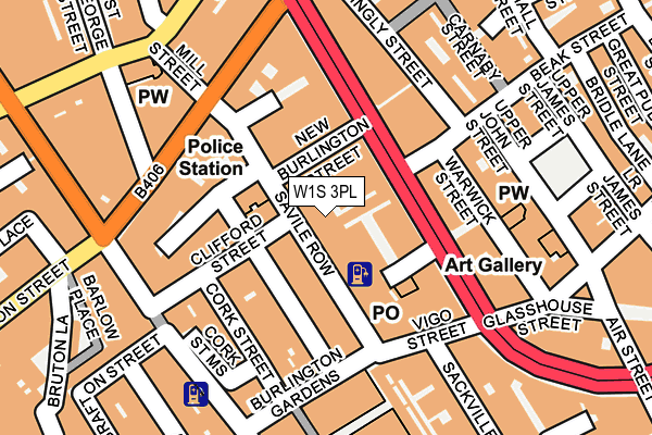 W1S 3PL map - OS OpenMap – Local (Ordnance Survey)