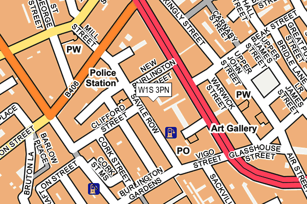 W1S 3PN map - OS OpenMap – Local (Ordnance Survey)