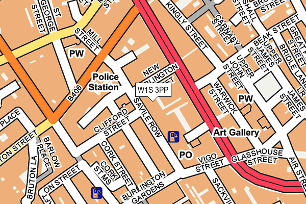 W1S 3PP map - OS OpenMap – Local (Ordnance Survey)
