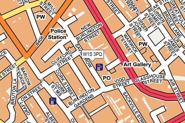 W1S 3PQ map - OS OpenMap – Local (Ordnance Survey)