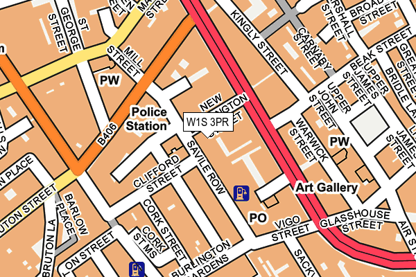 W1S 3PR map - OS OpenMap – Local (Ordnance Survey)
