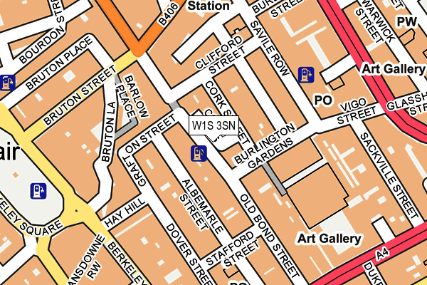 W1S 3SN map - OS OpenMap – Local (Ordnance Survey)
