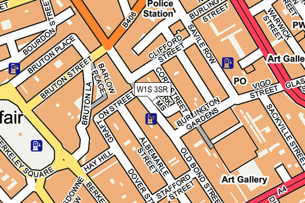 W1S 3SR map - OS OpenMap – Local (Ordnance Survey)