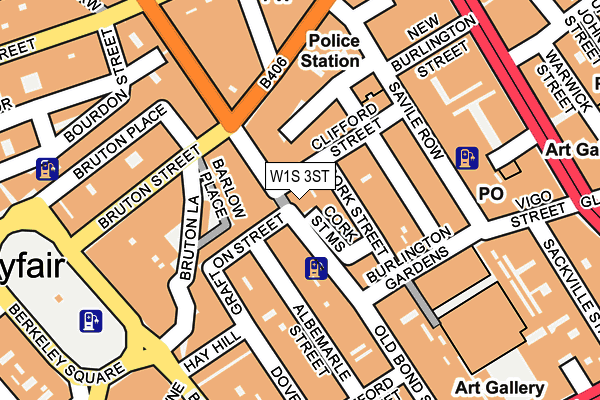 W1S 3ST map - OS OpenMap – Local (Ordnance Survey)