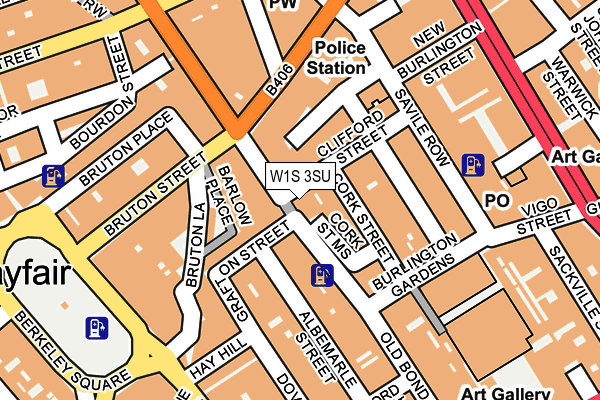 W1S 3SU map - OS OpenMap – Local (Ordnance Survey)
