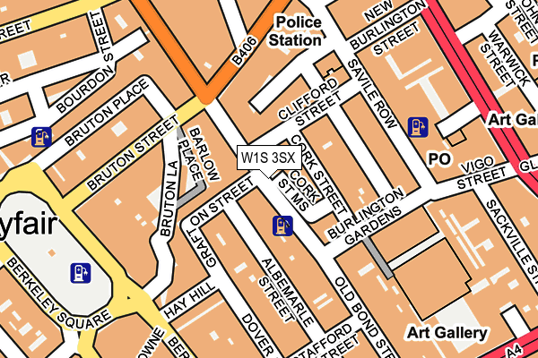 W1S 3SX map - OS OpenMap – Local (Ordnance Survey)