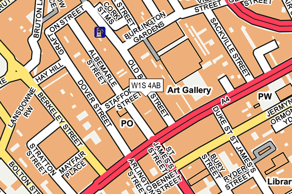 W1S 4AB map - OS OpenMap – Local (Ordnance Survey)