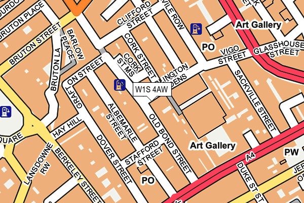 W1S 4AW map - OS OpenMap – Local (Ordnance Survey)