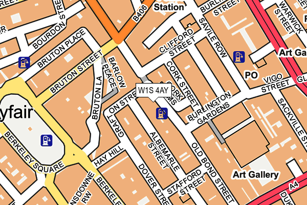 W1S 4AY map - OS OpenMap – Local (Ordnance Survey)