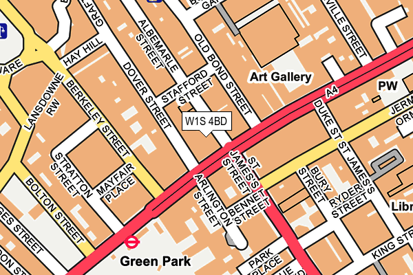 W1S 4BD map - OS OpenMap – Local (Ordnance Survey)