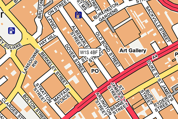 W1S 4BF map - OS OpenMap – Local (Ordnance Survey)